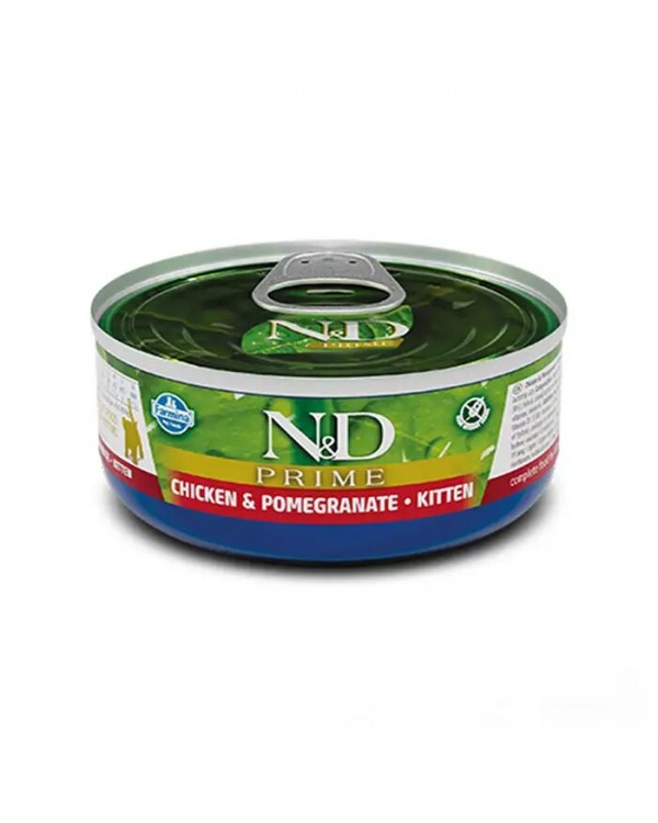 Farmina N&D Grain Free Prime Chicken Kitten консерва для кошенят з куркою та гранатом Farmina N&D Grain Free Prime Chicken Kitten консерва для кошенят з куркою та гранатом