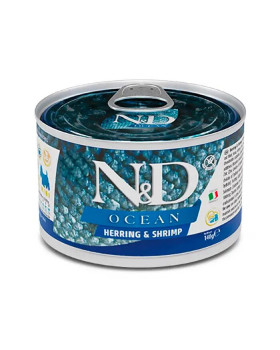 Farmina N&D Grain Free Ocean Herring & Shrimp Adult Mini Беззерновий консервований корм для собак дрібних порід з оселедцем, тріскою, тунцем і креветкою