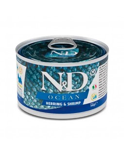 Farmina N&D Grain Free Ocean Herring & Shrimp Adult Mini Беззерновий консервований корм для собак дрібних порід з оселедцем, тріскою, тунцем і креветкою