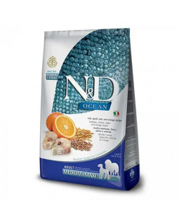 Farmina N&D Low Grain Ocean Cod&Orange Adult Medium & Maxi низькозерновий сухий корм з тріскою та апельсином для дорослих собак середніх та великих порід