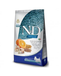 Farmina N&D Low Grain Ocean Cod, Spelt, Oats & Orange Adult Mini низькозерновий сухий корм із тріскою та апельсином для дорослих собак дрібних порід
