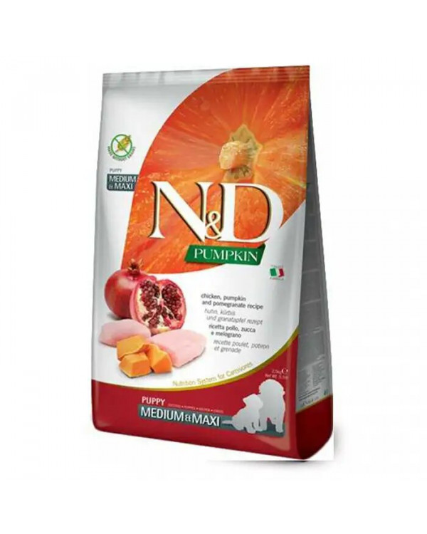 Farmina N&D Low Grain Chicken & Pomegranate Puppy Medium & Maxi низькозерновий сухий корм з куркою та гранатом для цуценят середніх та великих порід