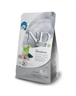 Farmina N&D Grain Free White Adult Mini беззерновий сухий корм для собак з білою шерстю з сибасом, спіруліною та фенхелем