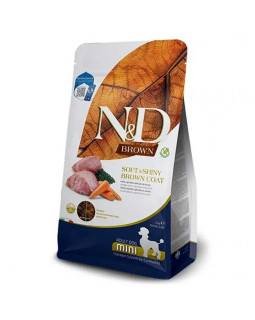 Farmina N&D Grain Free Brown Dog Adult Mini беззерновий сухий корм для собак з коричневою шерстю з ягням, спіруліною та морквою