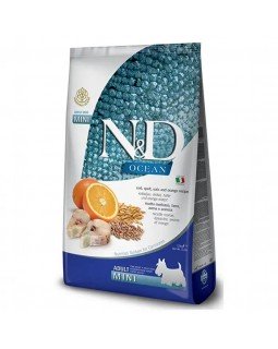 Farmina N&D Low Grain Ocean Cod, Spelt, Oats & Orange Adult Mini низькозерновий сухий корм із тріскою та апельсином для дорослих собак дрібних порід Farmina N&D Low Grain Ocean Cod, Spelt, Oats & Orange Adult Mini низькозерновий сухий корм із тріскою та апельсином для дорослих собак дрібних порід
