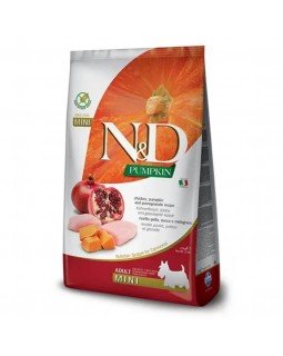 Farmina N&D Pumpkin GF Dog Chicken & Pomegranate Adult Mini беззерновий сухий корм з куркою, гарбузом та гранатом для дорослих собак дрібних порід Farmina N&D Pumpkin GF Dog Chicken & Pomegranate Adult Mini беззерновий сухий корм з куркою, гарбузом та гранатом для дорослих собак дрібних порід