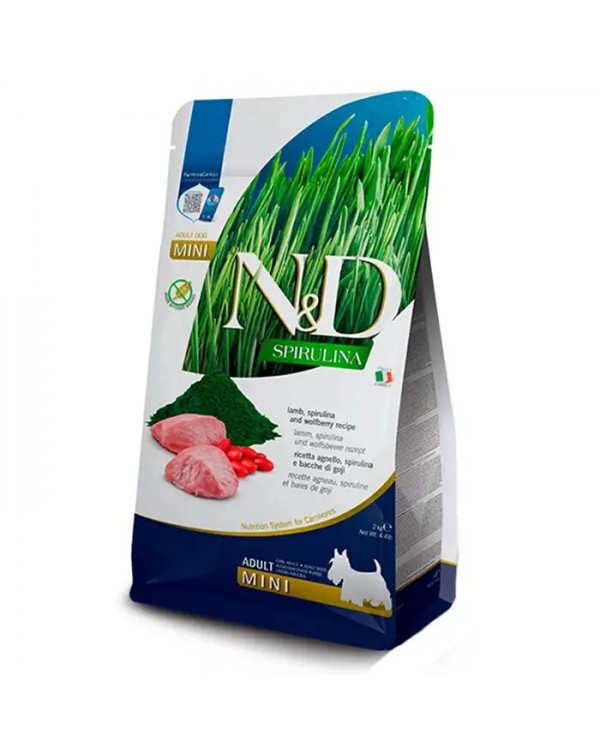 Farmina N&D Spirulina Medium&Maxi сухой корм для собак середніх та великих порід з ягням та ягодами годжі
