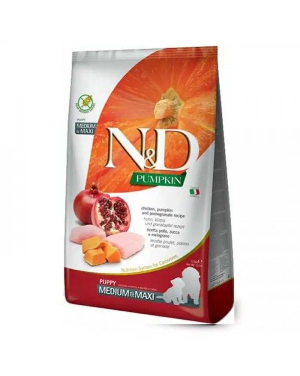 Farmina N&D Low Grain Chicken & Pomegranate Puppy Medium & Maxi низькозерновий сухий корм з куркою та гранатом для цуценят середніх та великих порід