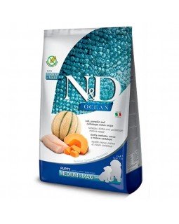 Farmina N&D Grain Free Ocean Cod, Pumpkin & Cantaloupe Melon Puppy Medium & Maxi Беззерновий сухий корм для цуценят середніх і великих порід з тріскою та динею Farmina N&D Grain Free Ocean Cod, Pumpkin & Cantaloupe Melon Puppy Medium & Maxi Беззерновий сухий корм для цуценят середніх і великих порід з тріскою та динею