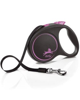 Flexi Black Design М рулетка-поводок до 25 кг/5 метра(лента)-foto3