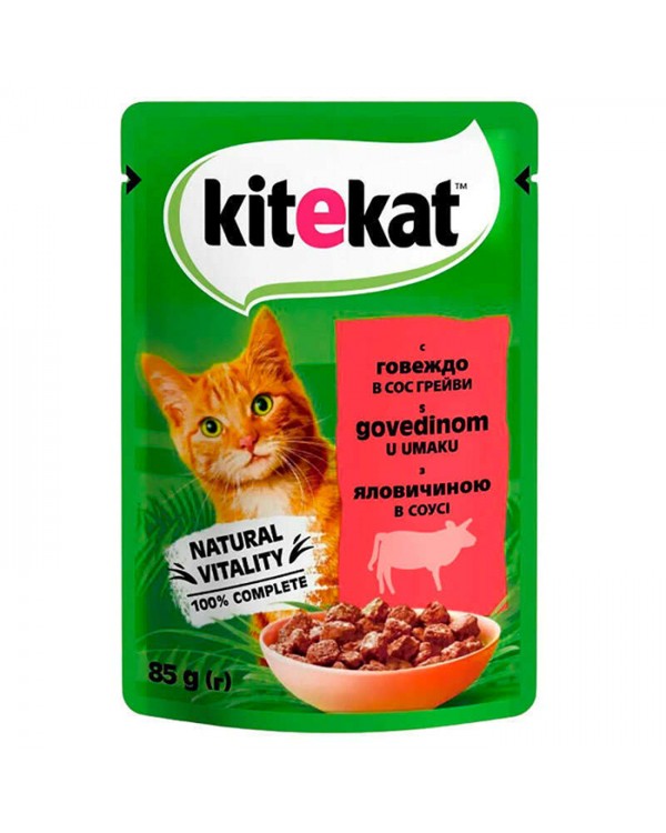 Kitekat Для котов с говядиной в соусе