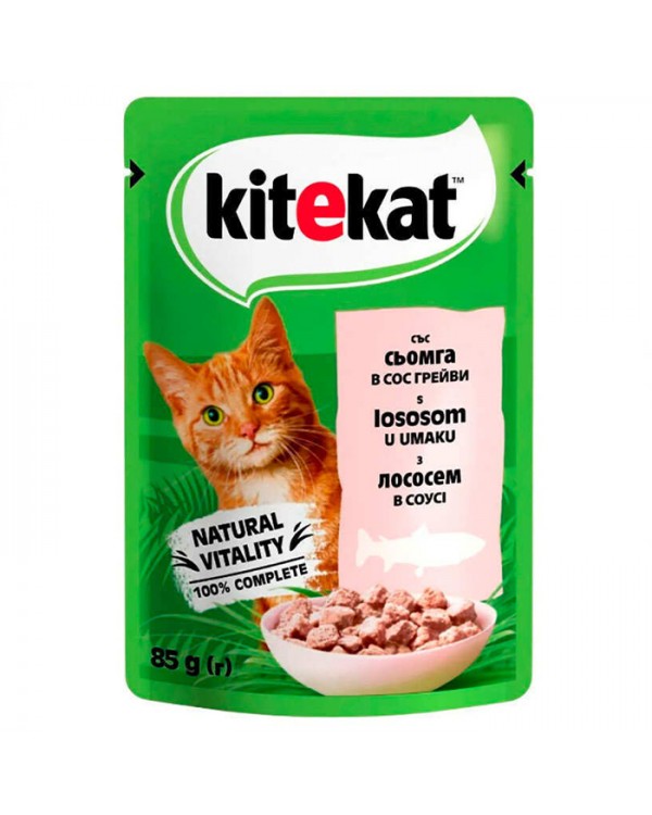 Kitekat Для котов с лососем в соусе