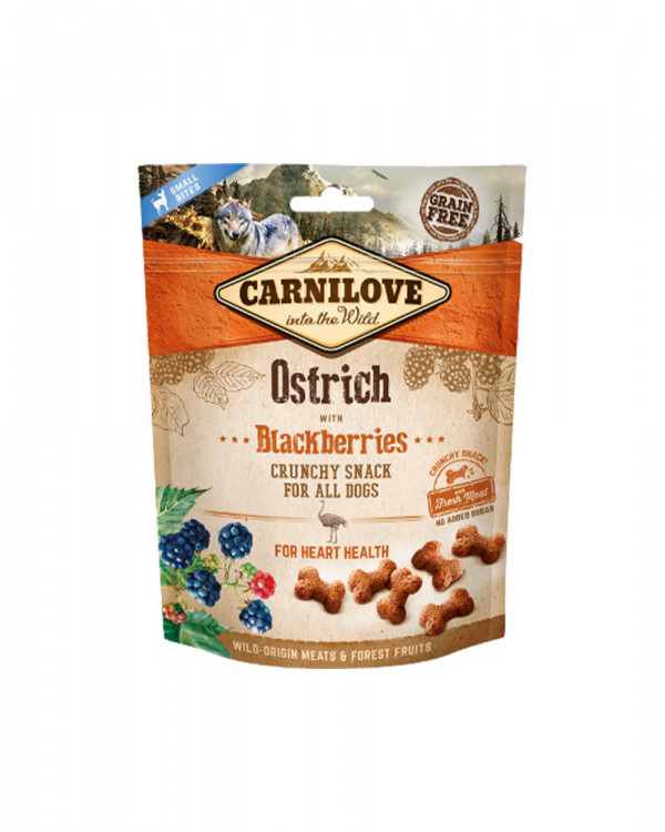 Carnilove Dog Crunchy Snack для собак з м'ясом страуса і ожиною
