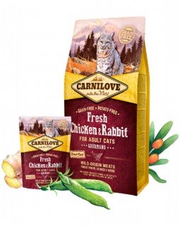 Carnilove Cat Fresh Chicken & Rabbit Gourmand для дорослих котів з куркою і кроликом