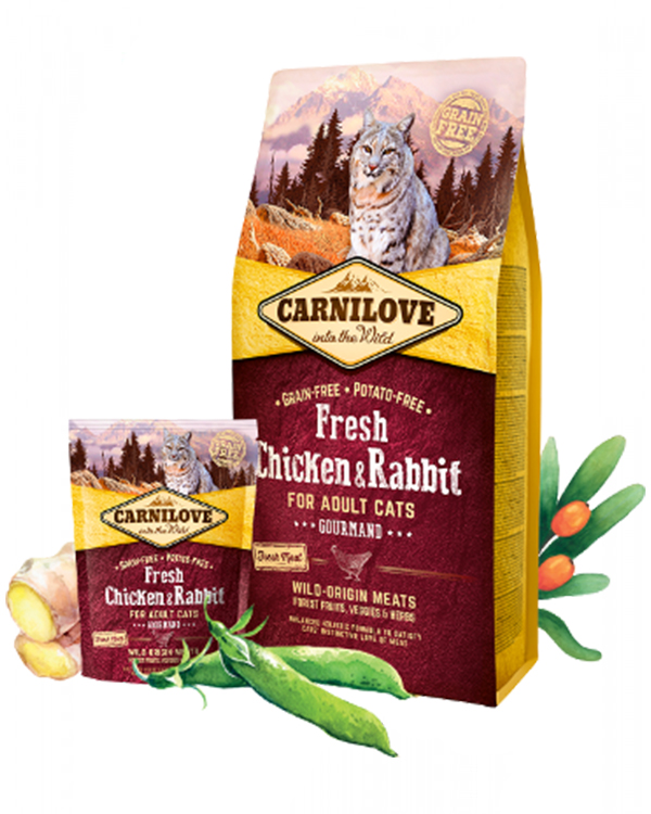 Carnilove Cat Fresh Chicken & Rabbit Gourmand для дорослих котів з куркою і кроликом