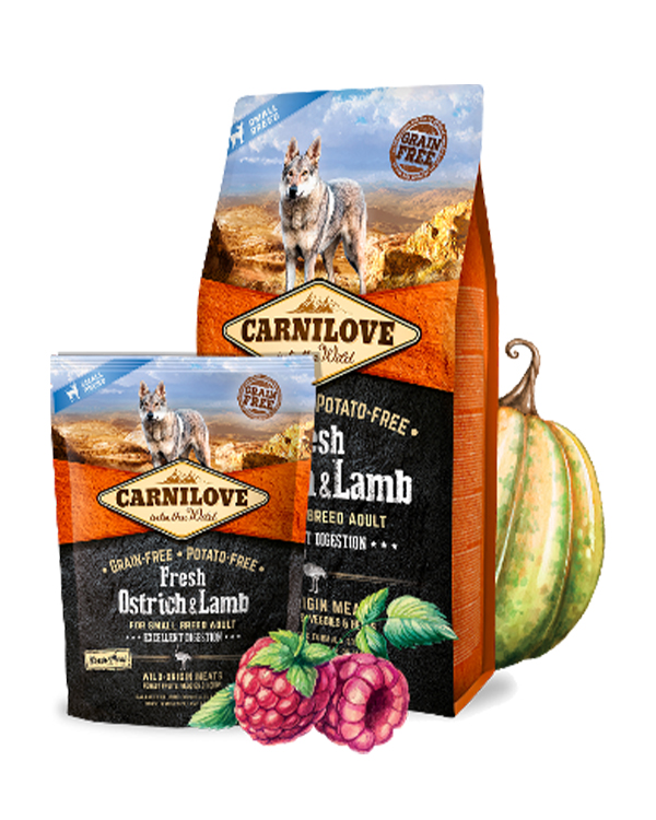 Carnilove Fresh Ostrich & Lamb for Small Breed Dogs для дорослих собак малих порід з м'ясом страуса і ягняти