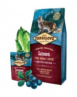 Carnilove Cat Salmon Sensitive & Long-Hair для дорослих котів з лососем