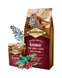 Carnilove Cat Reindeer Energy & Outdoors для дорослих активних котів з північним оленем