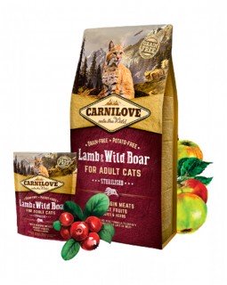 Carnilove Cat Lamb & Wild Boar Sterilised для дорослих котів з ягням і диким кабаном