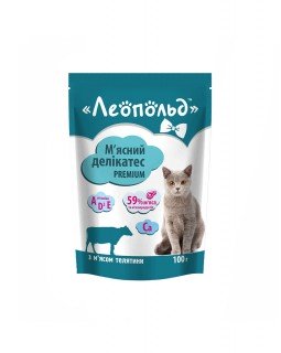 Леопольд М'ясний делікатес для дорослих котів з телятиною
