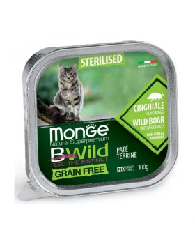 Monge Cat Wet Bwild Grain Free Sterilised консерва для стерилізованих котів з м'ясом кабана та овочами (паштет)