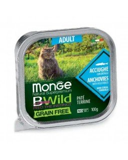 Monge Cat Wet Bwild Grain Free консерва для котів, анчоус з овочами (паштет) Monge Cat Wet Bwild Grain Free консерва для котів, анчоус з овочами (паштет)