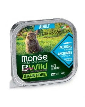 Monge Cat Wet Bwild Grain Free консерва для котів, анчоус з овочами (паштет)