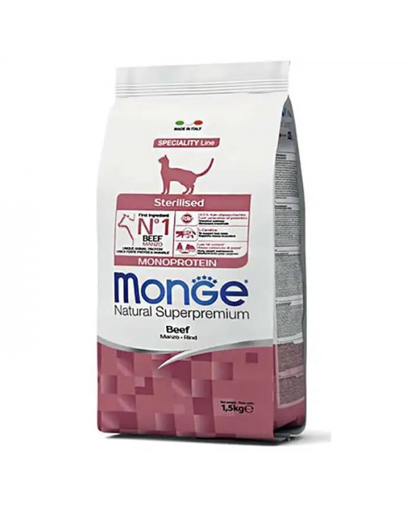 Monge Superpremium Cat Sterilised Beef сухий корм з яловичиною для дорослих стерилізованих кішок