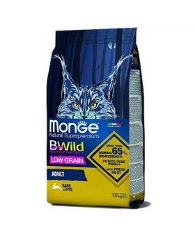 Monge BWild Low Grain Hare Adult Cat сухий низькозерновий корм із м'ясом зайця для дорослих котів