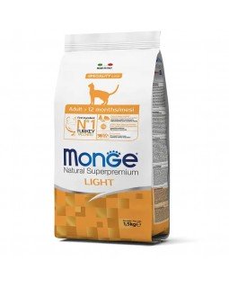 Monge Superpremium Cat Light сухий корм для дорослих кішок схильних до набору зайвої ваги