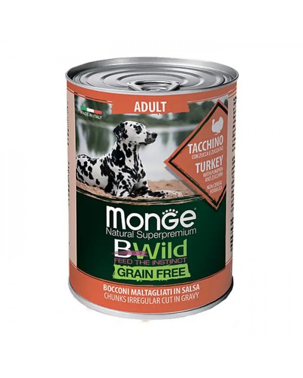 Monge BWild Grain Free Adult Turkey with Pumpkin and Zucchini консерва для собак з качкою, гарбузом та цукіні