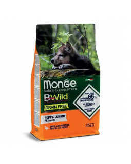 Monge BWild Grain Free Puppy&Junior Duck All Breeds сухий корм для цуценят всіх порід з качкою