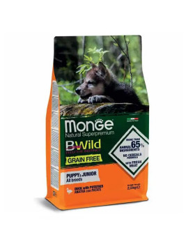 Monge Bwild Low Grain Puppy & Junior Deer All Breeds сухий низькозерновий корм для цуценят всіх порід з олениною