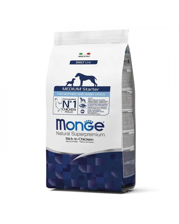 Monge Dog Medium Starter сухий корм для годуючих самок і цуценят середніх порід з куркою