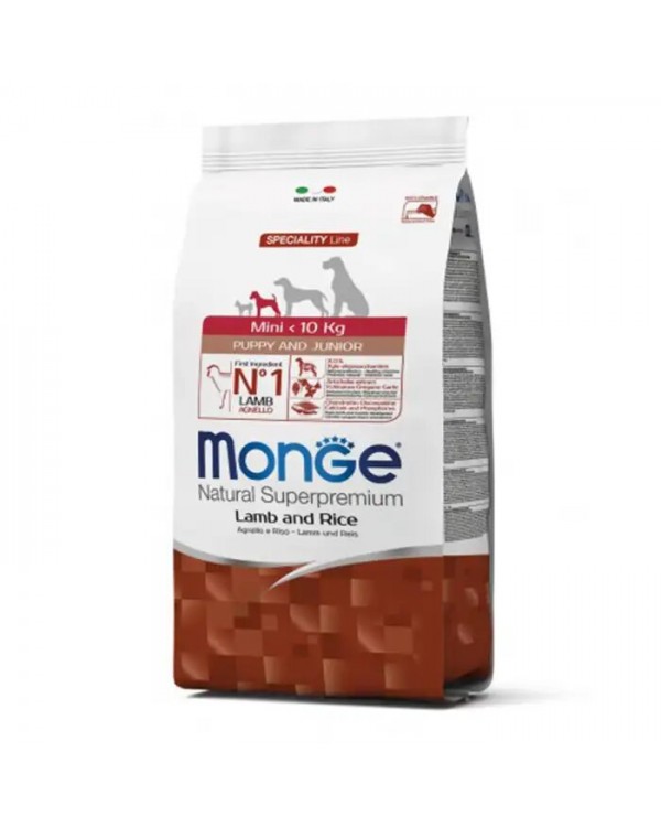 Monge Dog Mini Puppy & Junior сухий корм для цуценят маленьких порід з ягням та рисом