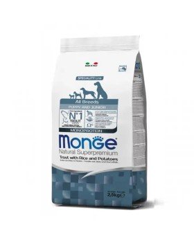 Monge Dog All breeds Puppy & Junior сухий корм для цуценят всіх порід з фореллю та рисом