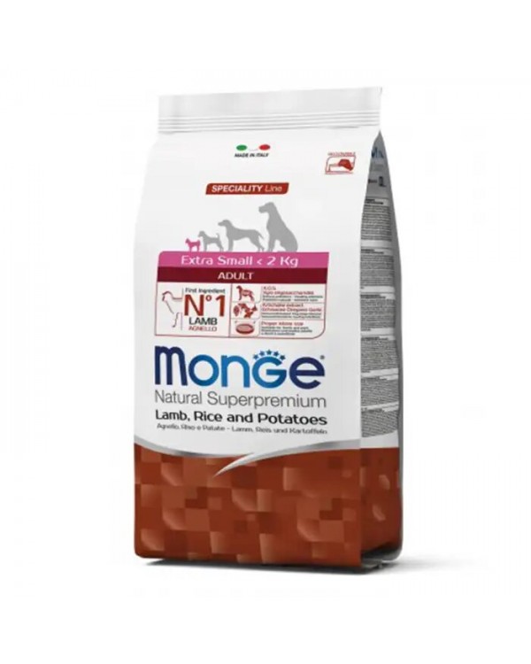 Monge Dog Extrasmall Adult сухий корм з м'ясом ягня для дорослих собак мініатюрних порід (вага до 2 кг)