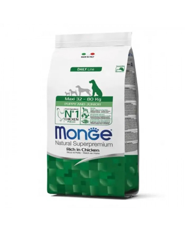Monge Dog Maxi Puppy & Junior сухий корм для цуценят великих порід з куркою та рисом