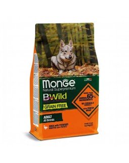 Monge BWild Grain Free Duck Adult All Breed сухий беззерновий корм з качкою для дорослих собак всіх порід Monge BWild Grain Free Duck Adult All Breed сухий беззерновий корм з качкою для дорослих собак всіх порід