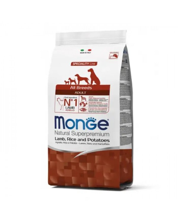 Monge Dog All breeds Adult сухий корм для дорослих собак всіх порід з ягням, рисом та картоплею