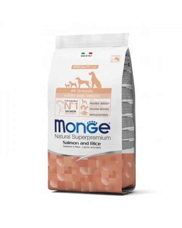 Monge Dog All breeds Puppy & Junior сухий корм для цуценят всіх порід з лососем та рисом