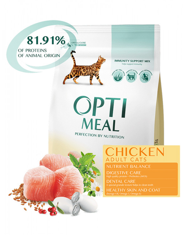 OptiMeal Для дорослих котів з куркою