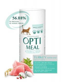 OptiMeal Для дорослих кастрованих котів і стерилізованих кішок - індичка і овес
