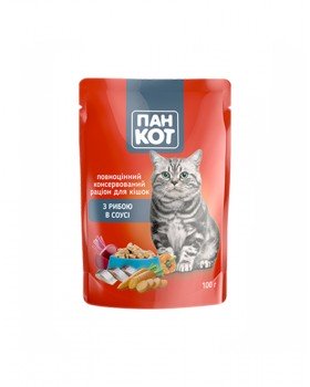 Пан Кіт Для дорослих котів з рибою у соусі