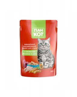 Пан Кіт Для дорослих котів із кроликом у соусі