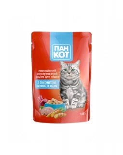 Пан Кіт Для дорослих котів з качкою в желе