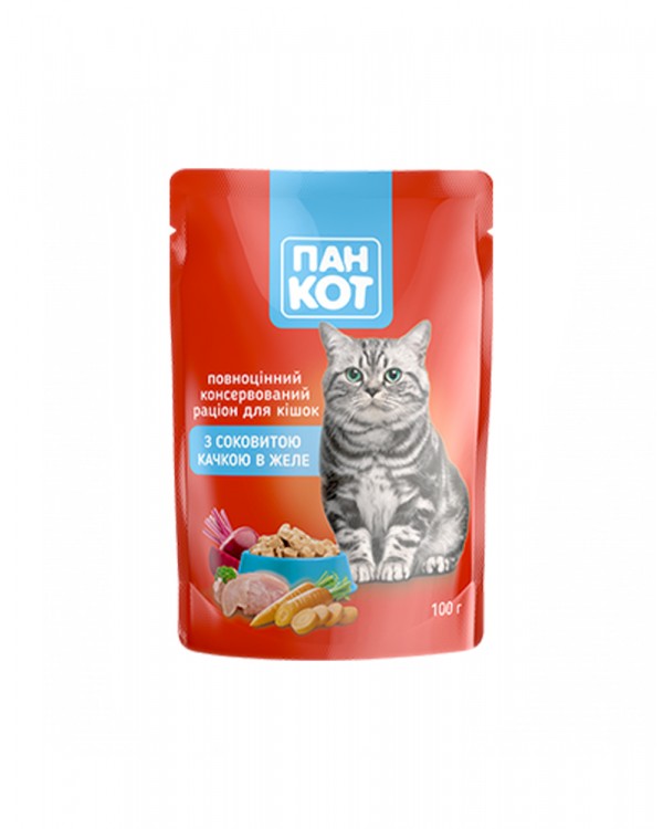 Пан Кіт Для дорослих котів з качкою в желе