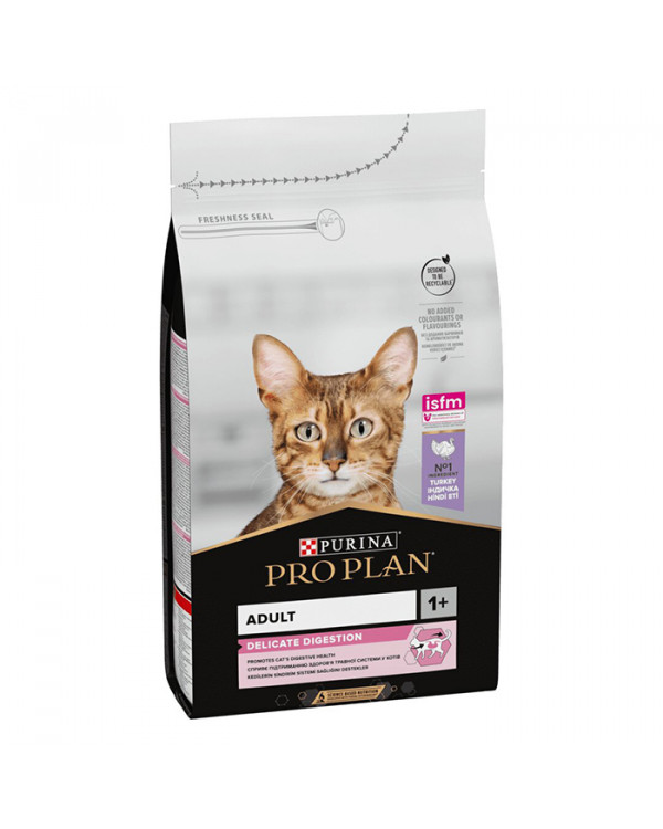 Pro Plan Adult Delicate Turkey для взрослых кошек с чувствительным пищеварением, индейка