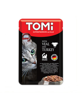TOMi veal turkey Консерва для  котов с телятиной и индейкой в соусе