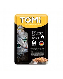 TOMi poultry rabbit Консерва для  котов с птицей и кроликом в соусе